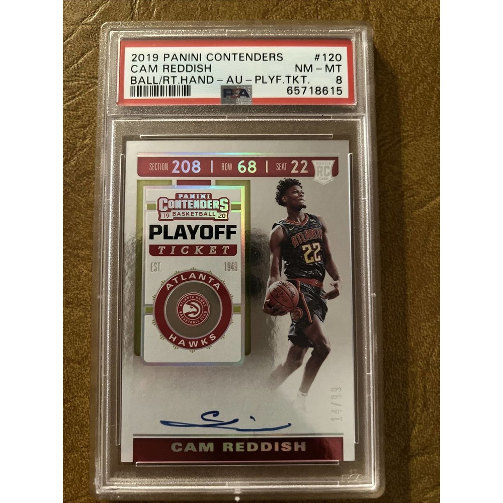 2019-20 Contenders Playoff Ticket 64/99 Cam Reddish PSA 8 MINT Rookie Auto RC
